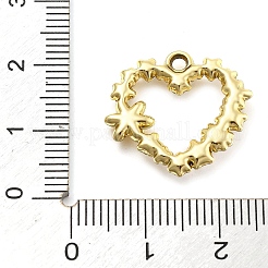 合金ラインストーンペンダント  absプラスチックパール  UVメッキ  ハート  ゴールドカラー  19.5x20.5x4mm  穴：1.8mm&nbsp;FIND-U026-06G