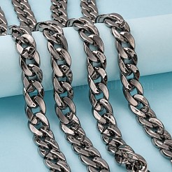 3.28 フィート ccb プラスチック ツイスト チェーンカーブチェーン  ブラック  24x17x5.5mm&nbsp;X-CHAC-A001-K16
