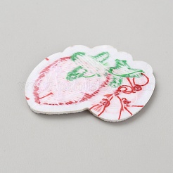 イチゴのポリエステル刺繍縫い付けアップリケ  ミシンクラフト装飾  レッド  38x37x1.5mm&nbsp;DIY-WH0671-005A