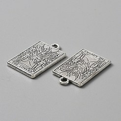 合金のチベット風チャーム  アンティークシルバー  タロット模様の長方形  恋人たちvi  23x14x1.5mm  穴：1.8mm&nbsp;FIND-WH0114-27D