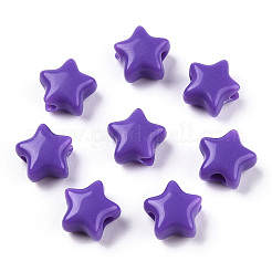 不透明なアクリルビーズ  スター  青紫色  9x9.5x5.5mm  穴：2.5mm  約2050個/500g&nbsp;MACR-T047-01-05