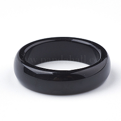天然瑪瑙指輪  染め＆加熱  ブラック  6mm  内径：17~19mm&nbsp;G-S279-42A-01