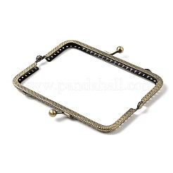 アイアンキスロック財布フレーム  製袋小物  ブラッシングアンティークブロンズ  6.5x12.7x1.2cm  穴：1.5mm&nbsp;FIND-WH0061-26