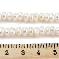 天然養殖淡水パールビーズ連売り  グレード3 A  ロンデル  アンティークホワイト  5~5.5mm  穴：0.7mm  約43個/連  7.09~ 7.28インチ（18~18.5cm）&nbsp;PEAR-C003-29A