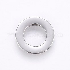 変色しにくい304ステンレススチール製リンクリング  フラットラウンド  ステンレス鋼色  12x1mm  内径：7mm&nbsp;STAS-I094-36P