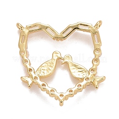 Rack Plating Brass Cubic Zirconia Pendants Findings&nbsp;KK-E275-22G