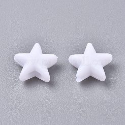 スター型マスク用紐留めアジャスターPVCプラスチックコードロック  アンチスリップコードバックル  ロープアジャスター  ホワイト  10.5x10.5x4mm  穴：2.5x4mm&nbsp;X-KY-D013-01A