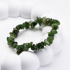 Natural Other Jade Chip Beaded Stretch Bracelets for Women Men&nbsp;BJEW-L038-01B