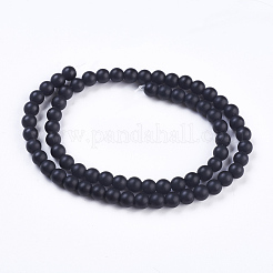 Synthetic Black Stone Beads Strands&nbsp;G-R345-6mm-38-1