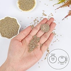 FGB 12/0 ラウンド ガラス シード ビーズ  グレードA  ビーズラウンドアイリス  黄金メッキ  2x1.5mm  穴：0.5mm  約16500個/袋&nbsp;SEED-OL0001-08A-02