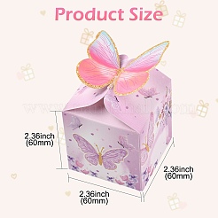 蝶の紙箱  ギフトバッグ  プレゼント用キャンディークッキー  ピンク  6x6cm&nbsp;ST-CJ0010-09