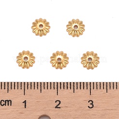 真鍮製ビーズキャップ  カドミウムフリー＆ニッケルフリー＆鉛フリー  18KGP本金メッキ  6x2mm  穴：1mm&nbsp;KK-P032-06-NR