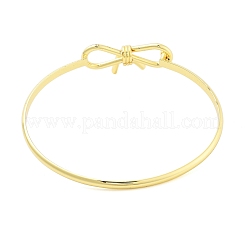 女性用真鍮蝶結びバングル  18KGP本金メッキ  内径：2-3/8インチ（6cm）&nbsp;BJEW-Z072-03G-02