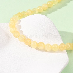 8MM Grade A Natural Golden Silk Jade Round Beaded Necklaces&nbsp;GG-CBAA808-03P-B