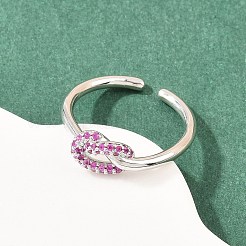 Brass Micro Pave Cubic Zirconia Finger Rings&nbsp;RJEW-C153-01P-03