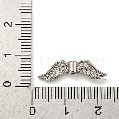 変色しない304ステンレススチールビーズ  翼  ステンレス鋼色  6.5x21.5x3mm  穴：1.5mm&nbsp;STAS-K273-08B-P