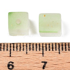 Frosted Glass Beads with Golden Glitter Powder&nbsp;DGLA-NH001-6mm-01D