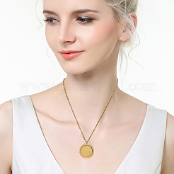 DIY Flat Round Necklaces Making Kit&nbsp;DIY-SC0003-52