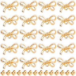 20Pcs Bowknot Brass Stud Earring Findings&nbsp;KK-BBC0028-23
