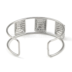 Non-Tarnish 304 Stainless Steel Wide Textured Open Cuff Bangles&nbsp;BJEW-Q348-05P-01