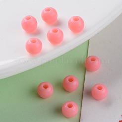 不透明なアクリルビーズ  ラウンド  鮭色  6x5mm  穴：1.8mm  約440個/50g&nbsp;X-MACR-S370-C6mm-A04