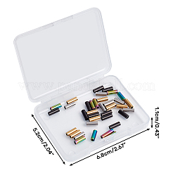 304ステンレスチューブビーズ  ミックスカラー  8x3mm  穴：2mm  4色  10個/カラー  40個/箱&nbsp;STAS-CA0001-12