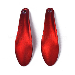 ゴム引きスタイルの不透明なアクリルパーツ  花びら  暗赤色  32.5~33.5x9.7x5mm  穴：1.4mm&nbsp;LS-ACRP-T010-04