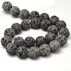 ワックスを塗っていない天然溶岩岩ビーズ連売り  ラウンド  14~15mm  穴：1.5mm  約28個/連  15.5インチ&nbsp;G-F309-14mm