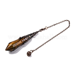 Natural Tiger Eye Pointed Dowsing Pendulum Big Pendants&nbsp;G-H285-06R-A02
