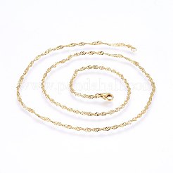 304 Stainless Steel Singapore Chain Necklaces&nbsp;MAK-L015-25C