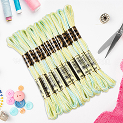10かせ 6層ポリエステル刺繍フロス  クロスステッチの糸  セグメント染め  シャンパンゴールド  0.5mm  約8.75ヤード（8m）/かせ&nbsp;OCOR-CY0004-38I