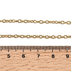 304ステンレススチールアズキチェーンネックレス  カニカン付き  ゴールドカラー  23.5インチ（59.7cm）  3x2.3mm&nbsp;STAS-O053-06G