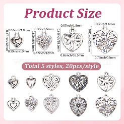 50Pcs 10 Styles Tibetan Style Alloy Charms&nbsp;FIND-BM0001-49