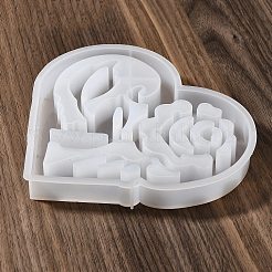 DIYキャンドルシリコンモールド  香りのよいキャンドル作りに  ハート  バレンタインデー  ホワイト  164x165x21.5mm&nbsp;DIY-A056-02B