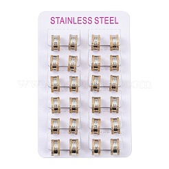 ゴールドフラッシュサンド 304 ステンレススチール フープピアス  ラウンド  ステンレス鋼色  13x7mm&nbsp;EJEW-M001-06A-P