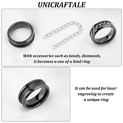 1Pc Porcelain Grooved Finger Ring Settings&nbsp;FIND-UN0001-72