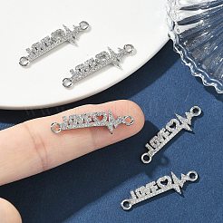 SHEGRACE Brass Micro Pave Clear Cubic Zirconia Connector Charms&nbsp;XGRQ3D373-494P
