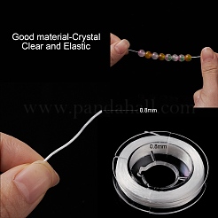 強い伸縮性のあるビーディング弾性糸  フラット弾性クリスタルストリング  ホワイト  0.8mm  約10.93ヤード（10m）/ロール&nbsp;X-EW-N002-01