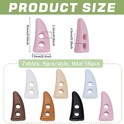 56Pcs 7 Colors Resin Horn Buttons&nbsp;FIND-FG0004-72