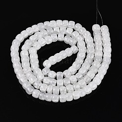 焼き絵の具、ひび割れガラスビーズ、糸  バレル  透明  8~9x6~6.5mm  穴：1~1.2mm  約125~128個/連  30.91~31.50インチ（78.5~80cm）&nbsp;DGLA-N019-02A-04