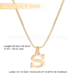 1pc 304 Stainless Steel Letter Pendant Necklaces&nbsp;NJEW-LP0001-38S-G