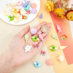 36 Pcs 6 Style Opaque Resin Cabochons&nbsp;CRES-SC0001-83