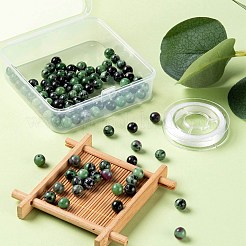 100Pcs 8mm Natural Ruby in Zoisite Round Beads&nbsp;DIY-LS0002-05