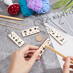 Rectangle Wooden Knitting Needle Gauge Pendants&nbsp;WOOD-NB0002-39