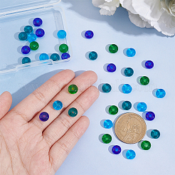 48個4色透明ガラスビーズ  そろばん  ミックスカラー  8x5mm  穴：2mm  12個/カラー&nbsp;GLAA-NB0001-59