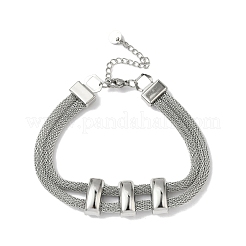 304 Stainless Steel Mesh Chains Bracelets for Women&nbsp;BJEW-D344-02P