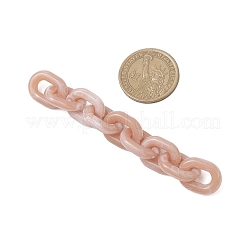 アクリル製ハンドメイドアズキチェーン5個  オーバル  ミックスカラー  19x14.5x4.5mm&nbsp;AJEW-JB01359