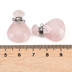 Teardrop Natural Rose Quartz Perfume Bottle Pendants&nbsp;G-H241-02B-P