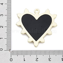 合金ペンダント  プラスチックパール付き  ハート  目  チャーム  ブラック  33x33x3mm  穴：1.8mm&nbsp;PALLOY-Q365-07LG-04