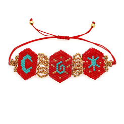Glass Seed Beaded Braided Bead Bracelets for Women&nbsp;IL9992